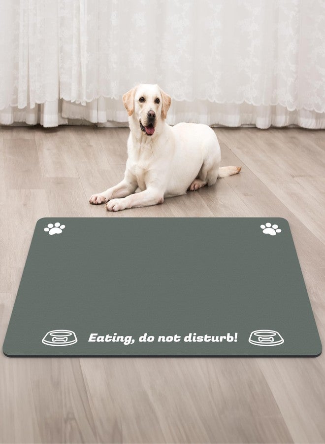 Plentio Extra Large Pet Food Mat, 36" x 24", Absorbent Dog Mat for Food and Water, Dog Feeding Mat to Protect Your Floors, Gray - Image 1
